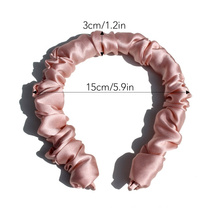 Luxury Hairs Accessories Turban Mulberry Silk Ruched Pleated Band Bubble Headbands 100% Pure Silk Hair Hoop